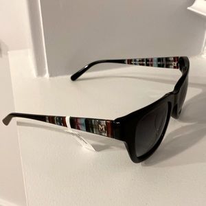 Missoni Black Sunglasses with Iconic Side Stripe  Detail
